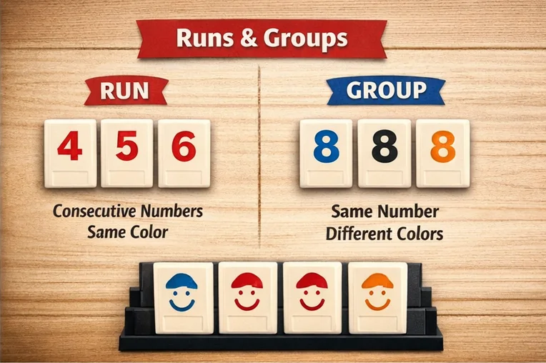 rummikub run example and group example